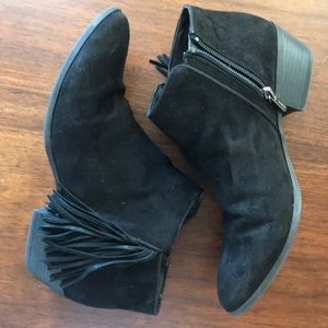 Fringe ankle boots
